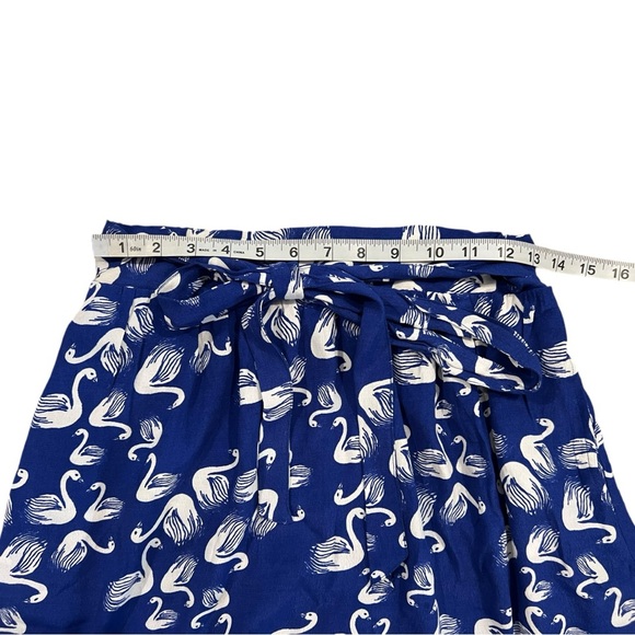 Anthropologie Porridge • Swan Getaway Blue Ivory Tie Waist Slip Skirt - Picture 7 of 8